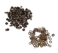 Walfront Passacavi Occhielli in Ottone, Anticato Kit di Fissaggio, Accessori Craft in Pelle con Rondelle per Riparazioni(5mm)