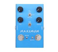 Walfront Pedale Effetto Overdrive con Boost a Doppio Canale e Interruttore a Levetta EQ a 3 Bande per Basso Elettrico DC 9V