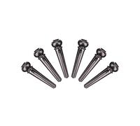 Walfront Perni per Ponte per Chitarra, Materiale in Ottone, Migliora la qualità del Tono, Set da 6 Pezzi per Chitarre Folk (BLACK)