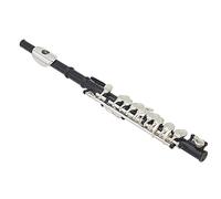 Walfront Piccolo Do Staccabile Placcato in Argento con Materiale di Alta qualità, Design Ergonomico e Vari Accessori per Musicisti in Scatola di Pelle Nera (BLACK)