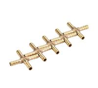 Raccordo per giuntatrice a 5 vie a T in ottone a 5 vie, connettore a croce a croce Aria Acqua Olio Gas Gas combustibile 6/8/10/12 mm(6mm)