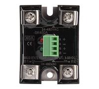 Walfront Relè a Stato Solido SSR 40A Dual Channel DC-AC Monofase con Dissipatore in Alluminio e Guscio Ignifugo per Controllo Motori Stufe Elettriche Illuminazione (BERM-SK40DA)