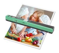 Walfront Scanner Portatile Scanner Fotografico 900 DPI Scanner per Documenti A4 Portatile per Foto Aziendali, Ricevute, Libri, Selezione Formato JPEG/PDF (Green)