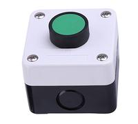 Walfront Scatola Interruttore a Pulsante Momentaneo Verde, Materiale ABS, Design Resistente Alle Intemperie IP54, Ideale per Apri Cancelli Automatici, Contatti di Controllo per Contattore CA e relè