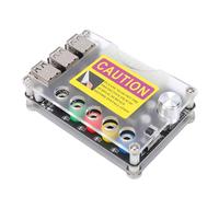 Walfront Scheda Breakout Alimentatore e Kit Custodia in Acrilico con Manopola di Tensione Regolabile ADJ Connettore Adattatore Modulo USB 2.0 a 24 Pin 6 Porte