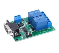 Walfront Scheda Interruttori Relè TB351, Modulo Relè Porta Seriale a 2 Canali, Livello RS232 Femmina/Maschio DB9, può Controllare Tramite Il Super Terminale, Plastica