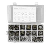 Walfront Set da 170 Pezzi Guarnizione Tappo Scarico Olio 10 Dimensioni Gomma e Metallo con Scatola Portaoggetti Alta per Resistenza Ai Solventi Chimici