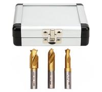 Walfront Set di Bit di Perforazione in Saldatura a Saldatura, Materiale HSS CO, 3 Pc con Scatola di Alluminio, Efficiente Rimozione della per la Riparazione di Lamiera