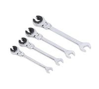 Walfront Set di Chiavi a Cricchetto con Testa Flessibile da 6 Pezzi Set di Chiavi Combinate a Cricchetto da 10-17 Mm con Chiave Metrica da 10-17 Mm Kit di Ingranaggi a 72 Denti