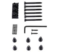 WALFRONT Set di Dadi di Bloccaggio per Chitarra e Viti di Bloccaggio delle Corde Kit di Riparazione per Chitarra Elettrica in Acciaio Inossidabile Resistente Nero per la Regolazione del Ponte del