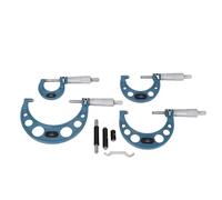 Walfront Set di Micrometri per Esterni da 4 Pezzi Set di Micrometri Meccanici di Precisione in Acciaio Temprato con Chiave e Custodia Standard di Calibrazione da 1"/2"/3"
