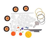 Walfront Set di ruote per alberi in plastica con ingranaggi 78 pezzi Ingranaggio a vite senza fine Robot Parti di automobili Kit