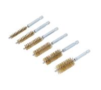 Walfront Set di Spazzole per Foro a Filo Ritorto 6 Pezzi Spazzola per Pulizia Antiruggine da 4 Pollici con Gambo Esagonale da 1 4 Pollici per Trapano Elettrico Tubo Metallico Preparazione della
