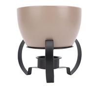 Walfront Set per Fonduta con 4 Forchette, Pentola in Ceramica e Porcellana, Design Elegante per Sciogliere Formaggio e Cioccolato, Ideale per Riunioni di Famiglia e Feste (GRAY)