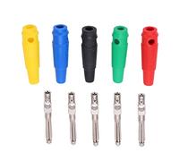 Walfront Spina A Banana da 4 Mm Confezione da 10 Connettori Maschio Impilabili A 7 Pin con Custodia Morbida 32 A 1000 V per Cavo Audio Altoparlante TV Computer Connessione A Vite in Rame