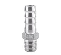 Walfront SS304 Raccordo Tubo Filettato Maschio Connettore Bobina Tubo Flessibile in Acciaio Inossidabile (1/4 * 12mm)