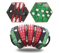 Walfront Strumento Musicale a Fisarmonica Professionale a 20 Pulsanti Verde, Materiale ABS Leggero, Facile da Imparare, Adatto a Tutte le età (GREEN)