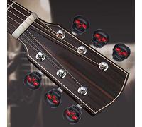 Walfront Tappo per Piroli da 6 Pezzi, Pulsante di Accordatura con Design a Teschio di Alta qualità per Chitarra Folk Elettrica, Protegge le Manopole con Stile, Ideale per i Musicisti (BLACK)