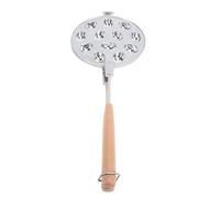 Walfront Teglia per Biscotti in Noce a 12 Fori Teglia Antiaderente in Lega di Alluminio con Manico in Legno Stampo per Pasticceria Ovale 16 X 41 Cm per Domestica Forno Cottura di Biscotti Torte
