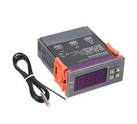 Walfront Termoregolatore Digitale da -50 a 110C Precisione ±0.5C | Termostato, Custodia in Plastica, Display LED, Riscaldamento e Raffreddamento, Uso per Congelatore e Serbatoio Acqua, Sonda