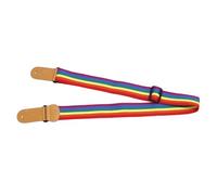 Walfront Tracolla per Chitarra Arcobaleno Tracolla Larga Regolabile in Cotone e Pelle da 35,63 a 60,63 Pollici con Tasca per Plettro e Fascetta per Paletta per Bassisti Acustici Elettrici e Ukulele
