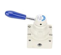 Walfront Valvola a Mano della Leva Rotante Controllo dell'aria a 4 Vie, Lega di Alluminio, 3 Posizioni Azione Manuale, Ideale per i Sistemi Pneumatici 0~145psi
