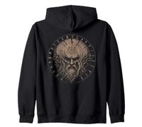 Walhalla Odin Vegvisir Rune Mitologia Nordica Vichinga Felpa con Cappuccio