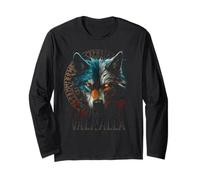 Walhalla Wolf Maschera Odin Rune Bussola nordica vichinga Maglia a Manica