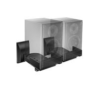 WALI Staffa di montaggio a parete con doppio morsetto laterale per diffusori audio circostanti, fino a 24,9 kg (SWM201), nero
