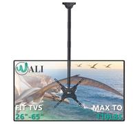 WALI Staffa regolabile per montaggio a soffitto TV adatta alla maggior parte dei display a schermo piatto LED, LCD, OLED e al plasma da 26 a 65 pollici, VESA fino a 400x400 mm (CM2665XL), nero