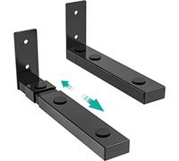 WALI - Supporto da parete per altoparlante a canale centrale, supporto per supporto a doppia staffa, fino a 13,6 kg, braccio regolabile da 7 a 29,2 cm (SLK201), colore: nero