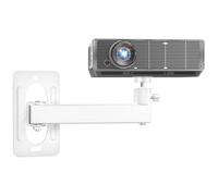 WALI Supporto da parete per mini poriettore, supporto da parete per proiettore per viti M4 M6 da 1/4", completamente regolabile, staffa per proiettore da soffitto, supporta fino a 10 kg, bianco