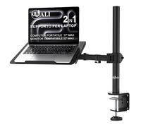 Wali Supporto da scrivania per 1 laptop fino a 17 pollici, completamente regolabile, capacità 10 kg con supporto per piattaforma di raffreddamento ventilato (M00LP)