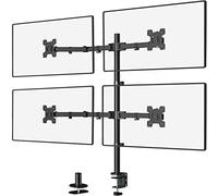 WALI Supporto da scrivania per 4 monitor, adatto a schermi di computer pesanti fino a 27", braccio completamente regolabile per monitor fino a 10 kg per braccio (M004), nero