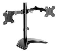 WALI Supporto per Doppio Monitor, Braccio Monitor Doppio per Schermi fino a 27", 10 kg di Capacità di Carico per Braccio, con Base con Occhiello (MF002), Nero