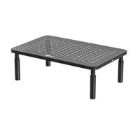 WALI Supporto per monitor del computer, 3 alzate regolabili in altezza, supporto per computer da scrivania in metallo, per ufficio, casa, scuola, 37 x 24 cm, confezione da 1, nero (STT003)