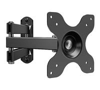 WALI Supporto TV Parete da 13 a 32 Pollici, Staffa TV con Braccio Girevole ed Estendibile, Supporto PC Universale Max VESA 100x100mm, Portata 15 kg (1330LM), Nero