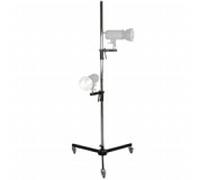 Walimex 15803 11 kg 70 mm 2000 mm Pro Light Stand Wheeled with 2 Clamp Holders