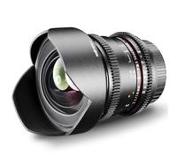 Walimex Pro 14mm 1:3.1 VCSC foto video (incluso paraluce fisso, IF, ghiera ingranaggi, apertura, messa a fuoco continua, obiettivo grandangolare) compatibile con Sony E-mount baionetta nera