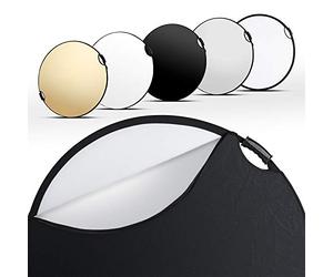 Walimex pro 5in1 Faltreflektor wavy comfort Ø56cm mit Griffen und 5 Reflektorfarben