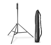 Walimex pro AIR 355 stativo per lampada - stativo con sospensione pneumatica, altezza massima 355 cm, capacità di carico 8 kg, molto alto e stabile, alluminio