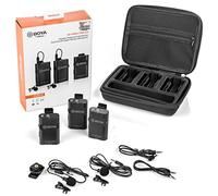 walimex pro Boya WM4 Pro K-2 Kit Lavalier Wireless con 2 Trasmettitori e Ricevitore, Portata 60 m, cavo 120 cm, per video e audio