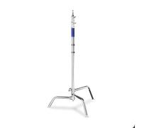 Walimex pro C-Stand per fotografia, Stativo per luci fotografiche flash da studio, 750x750x1400 mm, mac 11 kg, con piede regolabile e spigot 5/8" Spigot, Treppiedi fotografico