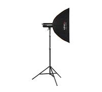 Walimex pro Campaigner 400 HS Set singolo con ricevitore integrato da 2,4 GHz, 400 W, tempo di combustione veloce, luce a LED e pannello di controllo facile da usare, finitura in alluminio di alta