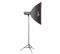 Walimex pro Campaigner 600 HS Set singolo con ricevitore integrato da 2,4 GHz, 600 Ws, tempo di combustione veloce, luce a LED e pannello di controllo facile da usare, finitura in alluminio di alta