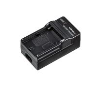 Walimex pro Caricabatterie NP-F - 85 x 40 x 35 mm / 1000 mA - con display LED, cavo di ricarica da 12 V, spegnimento automatico - accessori per fotografi