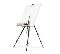 Walimex pro cavalletto L 50-165 cm, alluminio, ideale come cavalletto da studio, da tavolo e da campo I per tele fino a HxP: 122x4 cm, fino a 6 kg I ripiano e supporto per colori e pennelli