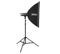 Walimex pro Emerger 400 Set Singolo - potente flash da studio con ricevitore da 2,4 GHz, 400 W, breve tempo di ricarica, luce di modellazione a LED, 16 canali e 4 gruppi, compatto e mobile