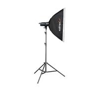 Walimex pro Emerger 400 Set Singolo - potente flash da studio con ricevitore da 2,4 GHz, 400 W, breve tempo di ricarica, luce di modellazione a LED, 16 canali e 4 gruppi, compatto e mobile