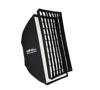 Walimex pro Essential Softbox 60 x 90 cm, girevole a 360°, montaggio semplice, con griglia, adattatore Bowens e borsa per il trasporto, ideale per la fotografia di prodotti e persone